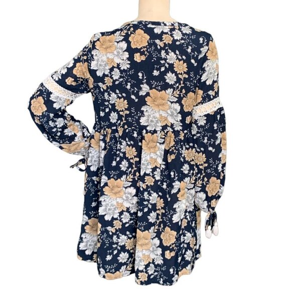Tassels-N-Lace Floral BOHO Dress Sz S #96P - Picture 4 of 6